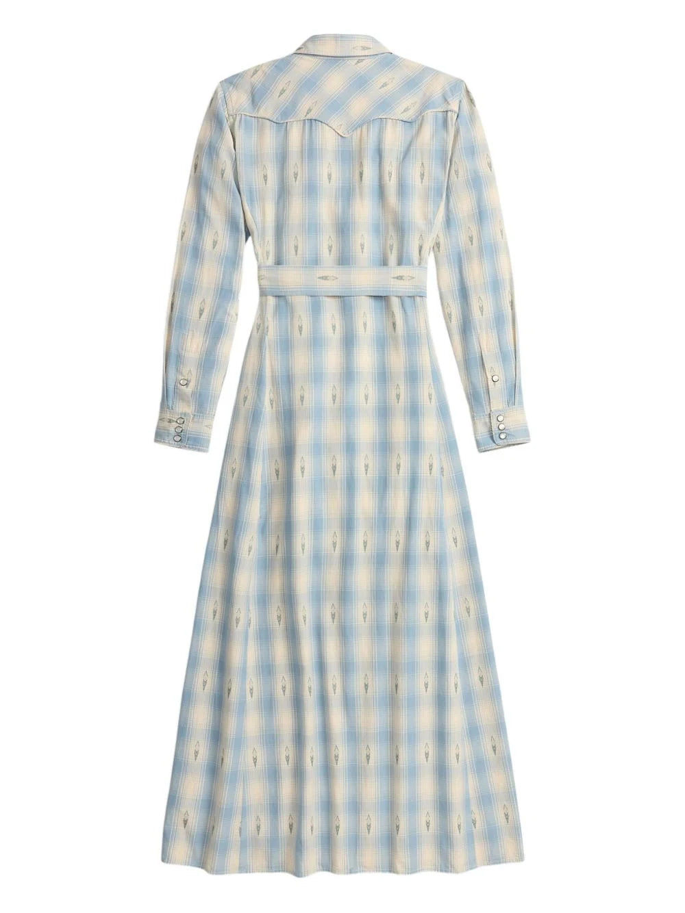 RRL Plaid Belted Midi Dress