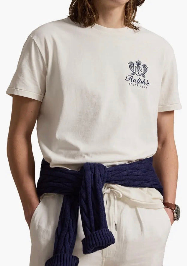 Classic Fit Beach Club Cotton Graphic T-Shirt