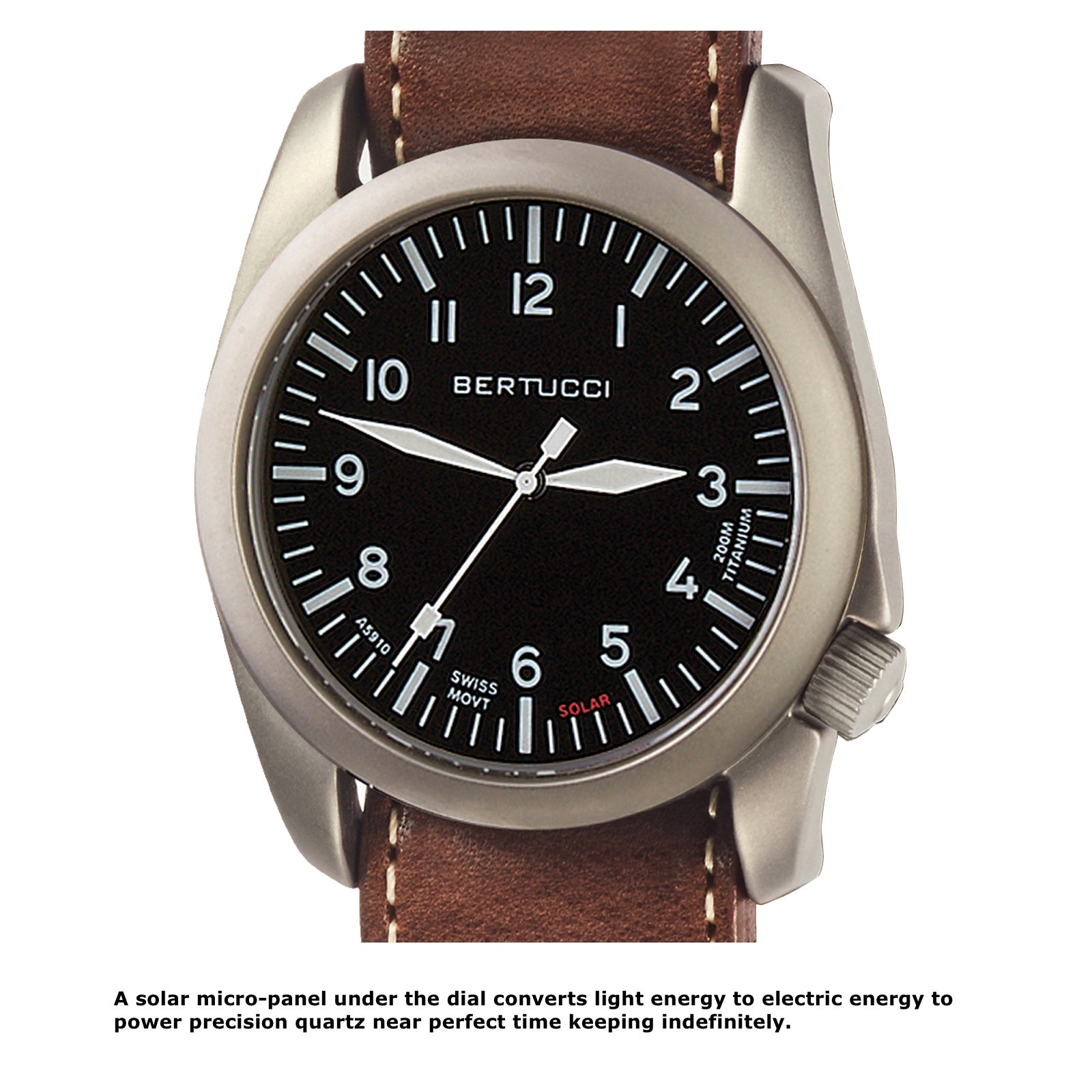 #13908 A-4TS AERO™ Solar - Nut Brown Horween® Heritage Leather Band