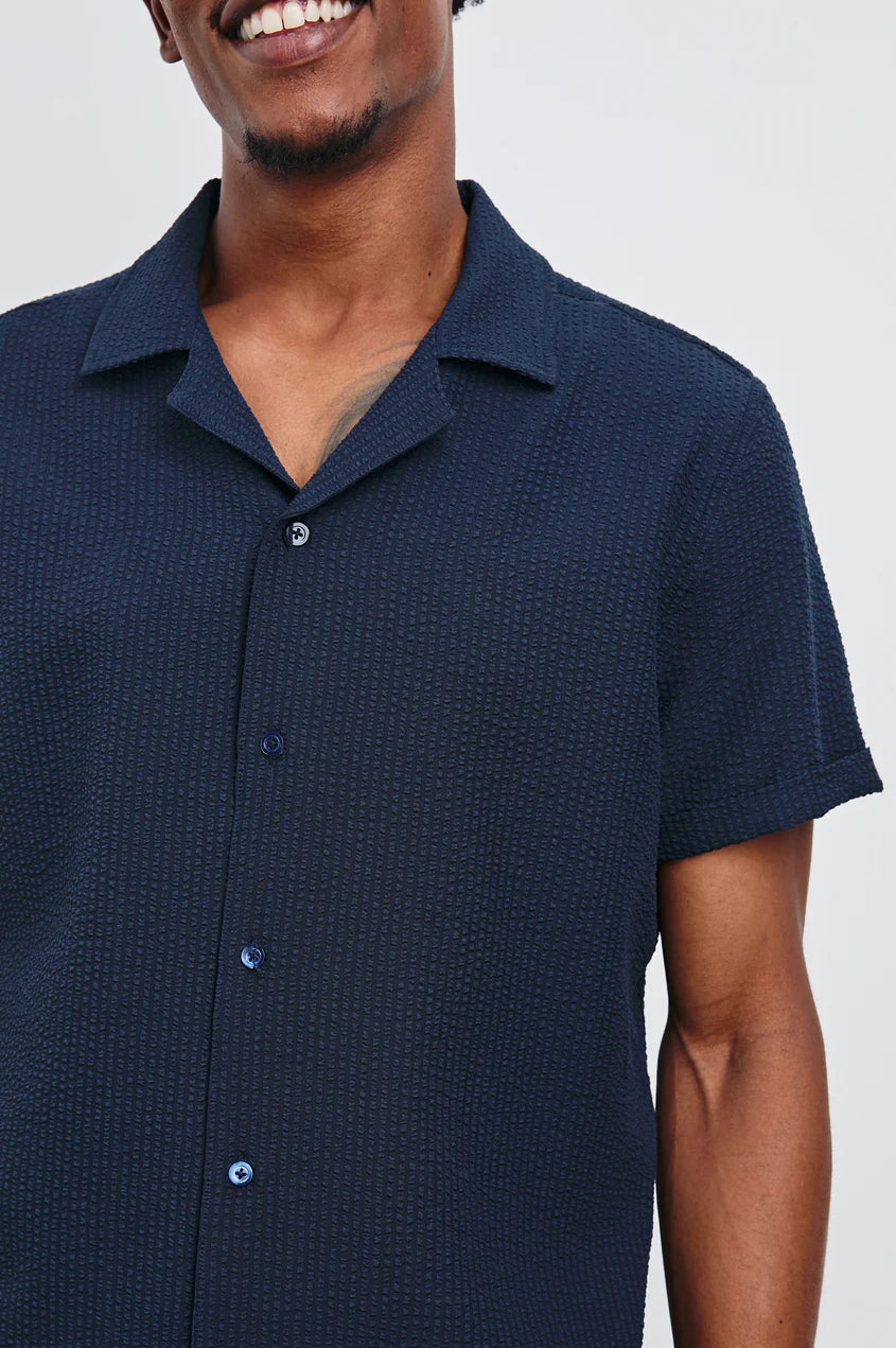 Amalfi Shirt - Navy Seersucker