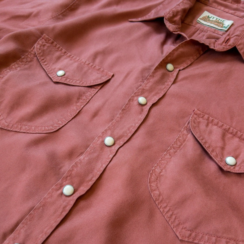 Tencel Gabardine Pearlsnap Shirt - Sandstone