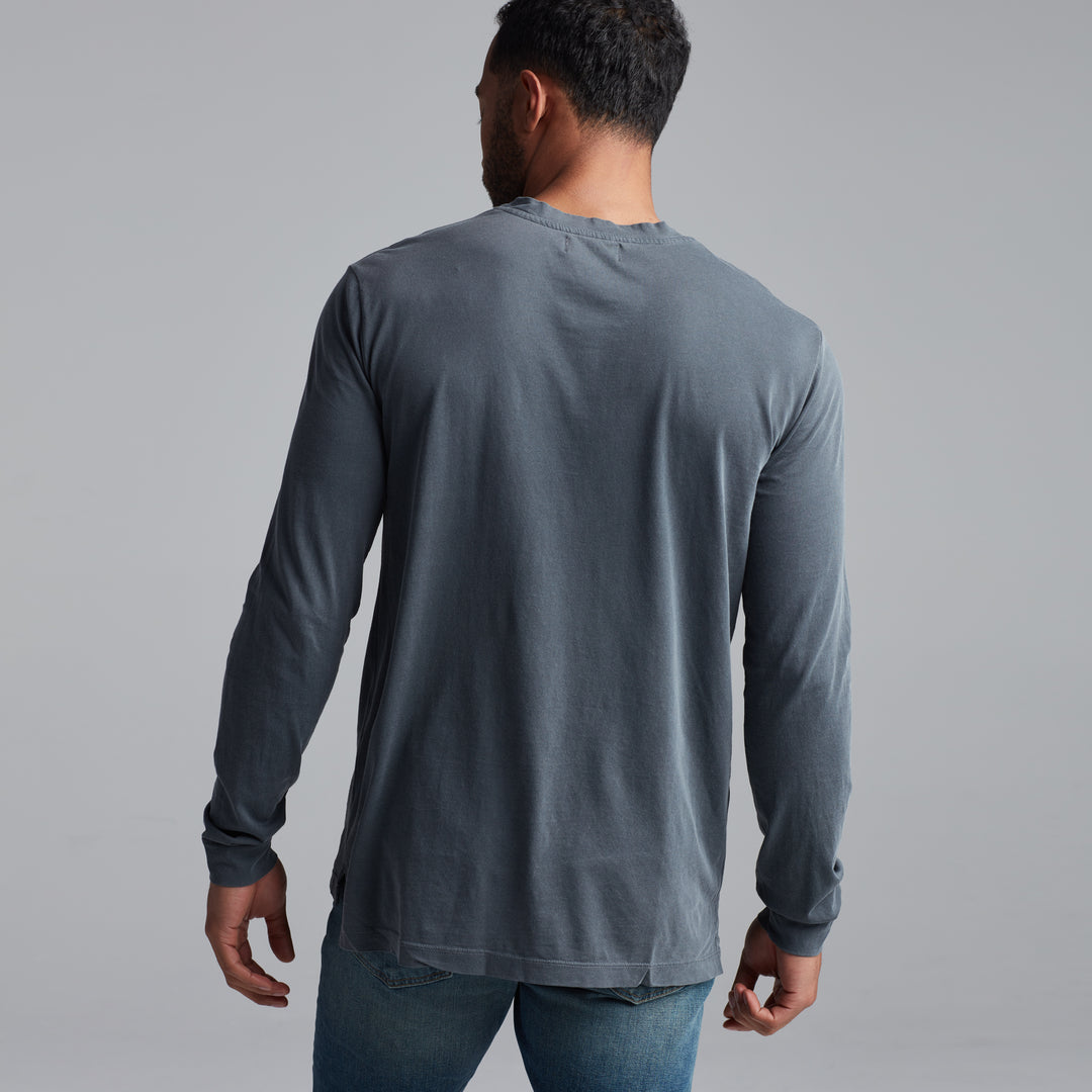ASHER LONG SLEEVE POCKET TEE - BASALT