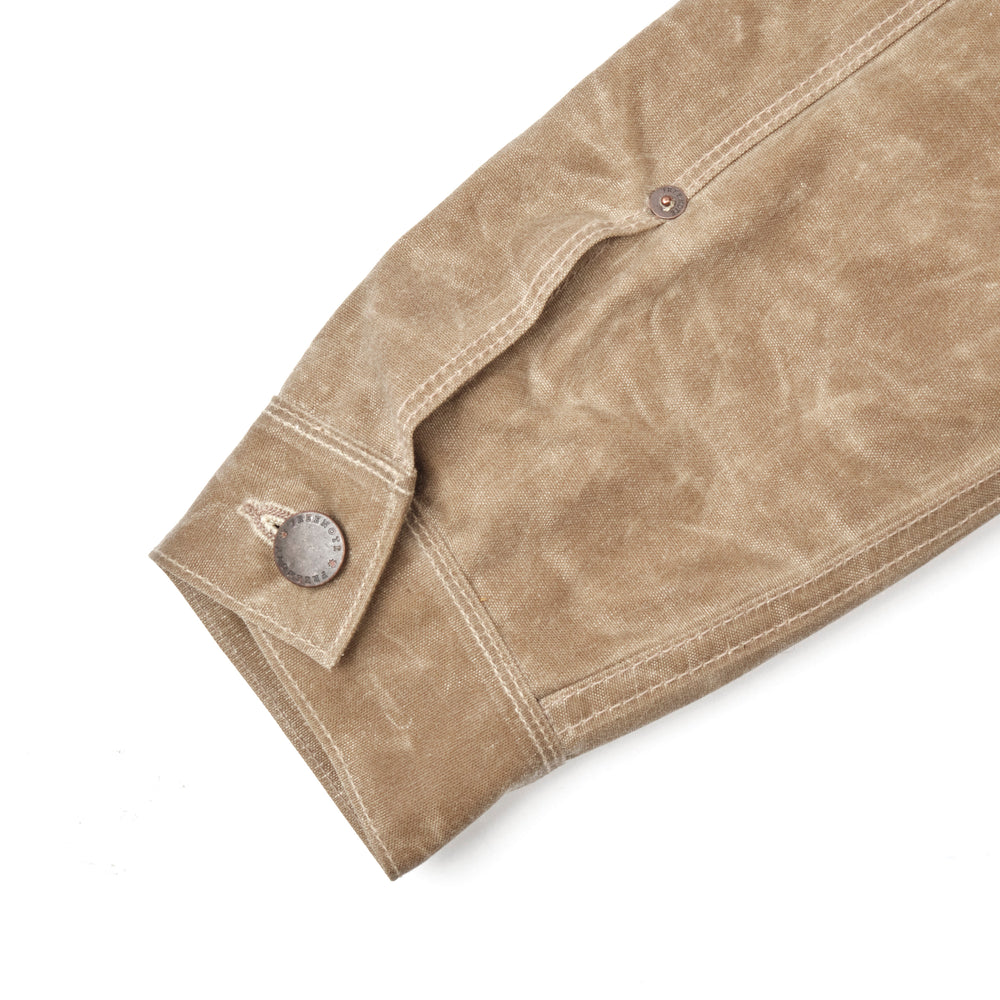 Riders Jacket Waxed Canvas Tobacco - Brown Interior