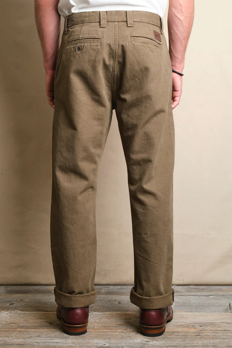 DECK PANT 14 OUNCE SLUB ARMY GREEN