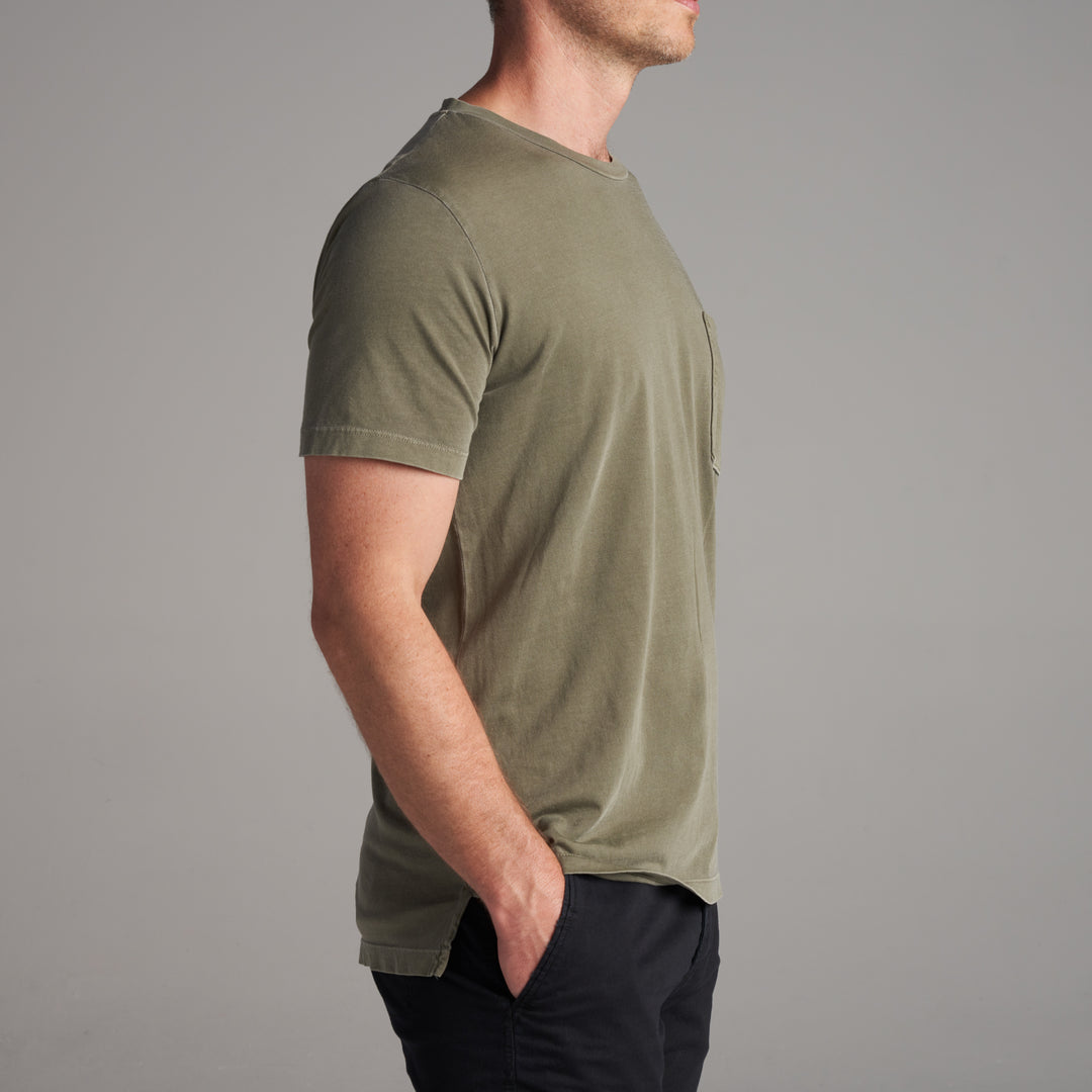 ASHER POCKET TEE - MOSS