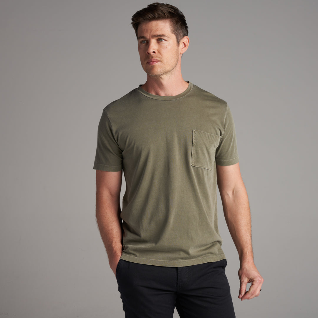 ASHER POCKET TEE - MOSS