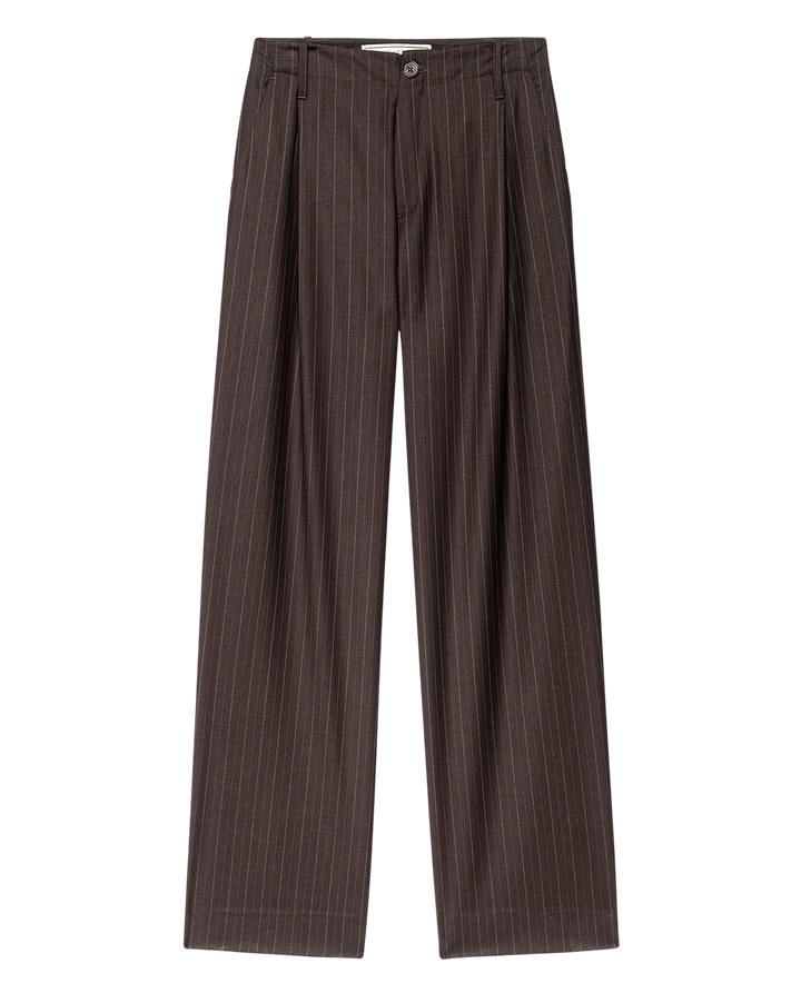 The Menswear Trouser. Chocolate Stripe.