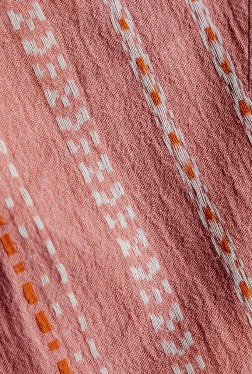 The Wrench Gauze Dobby Stripe Shirt - Salmon
