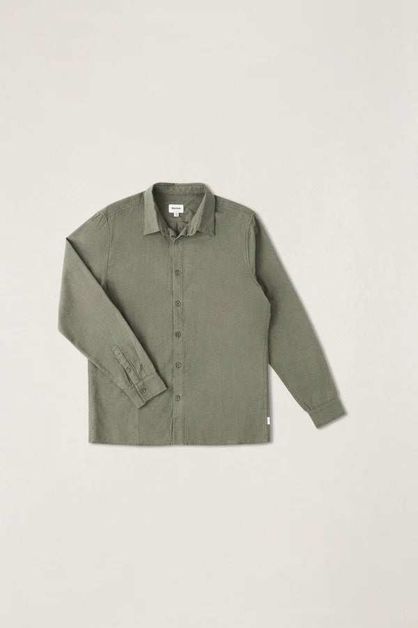 Classic Linen Ls Shirt - Forest Green