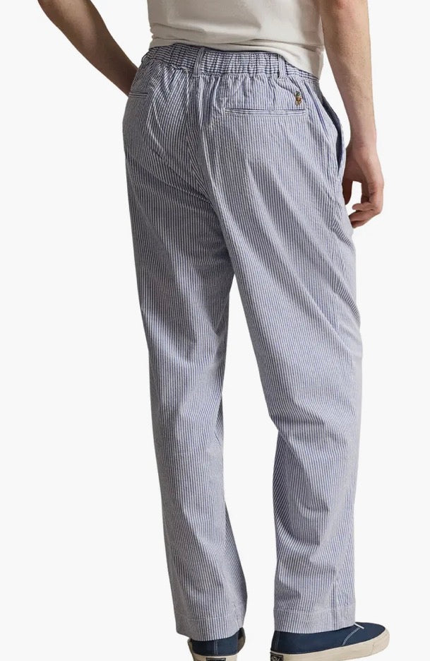 Prepster Easy Pant-Blue and White Seersucker