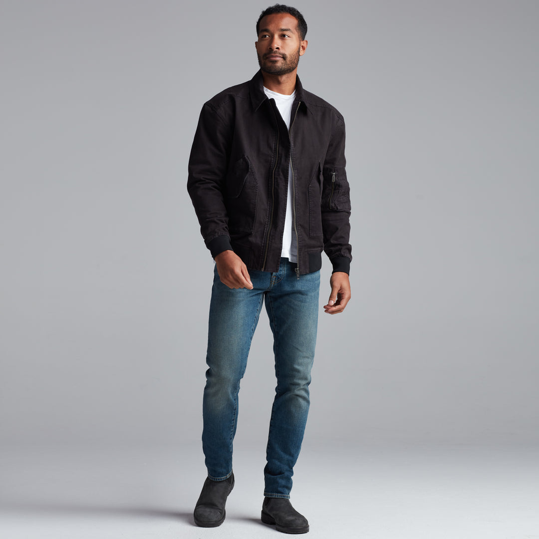 DILLON MID-CENTURY TWILL BOMBER JACKET