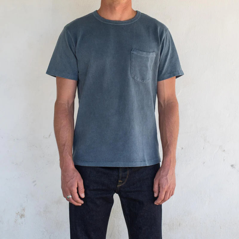 13 Ounce Pocket T Shirt-Faded Blue