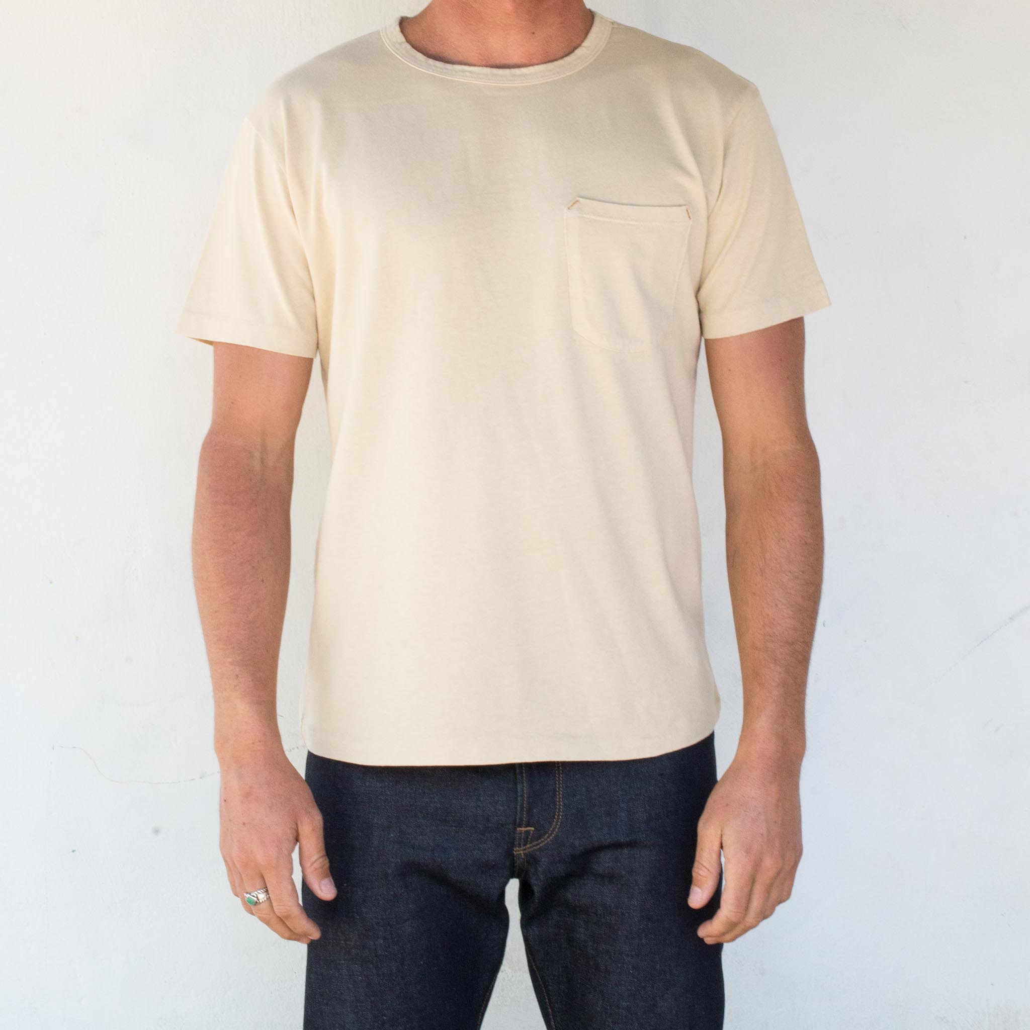 9 OUNCE POCKET T-SHIRT - CREAM