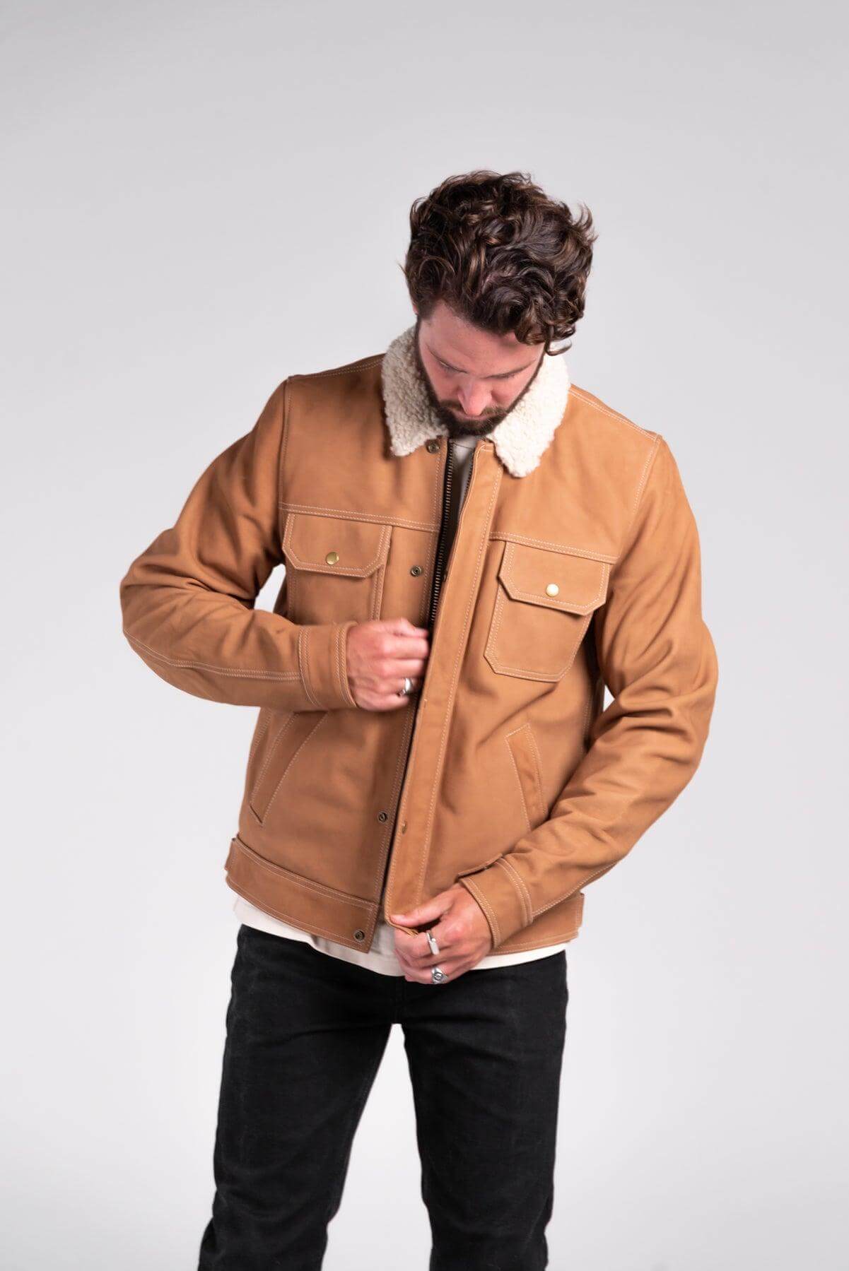 BYRON NUBUCK LEATHER MOTORCYCLE JACKET