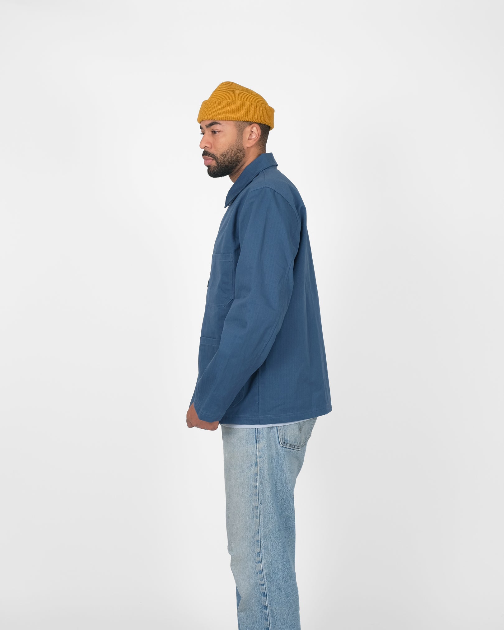 Woven Chore Coat - Mock Blue