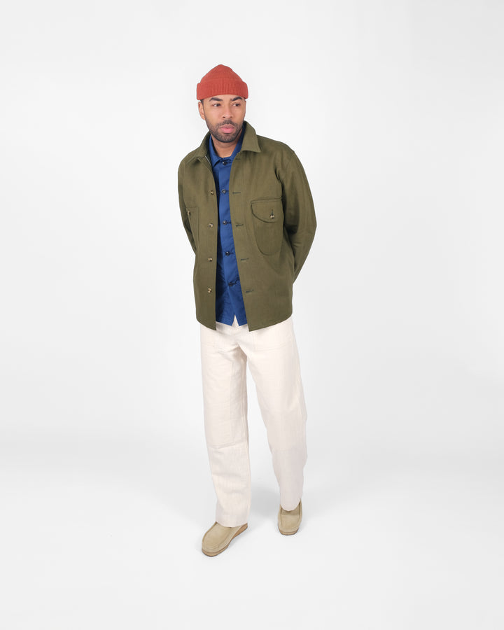 Selvedge Overshirt - Olive Selvedge Denim
