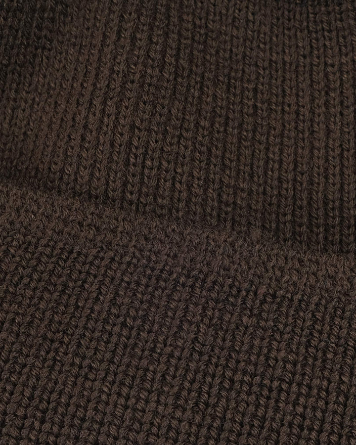 Wool Knit Watch Cap - Brown