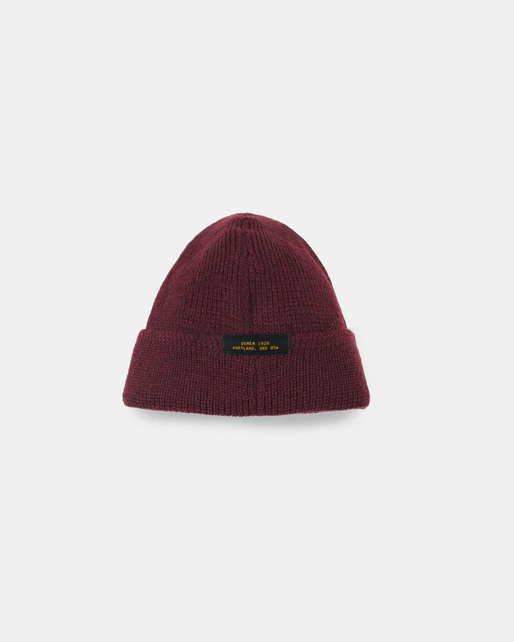 Wool Knit Watch Cap - Burgundy