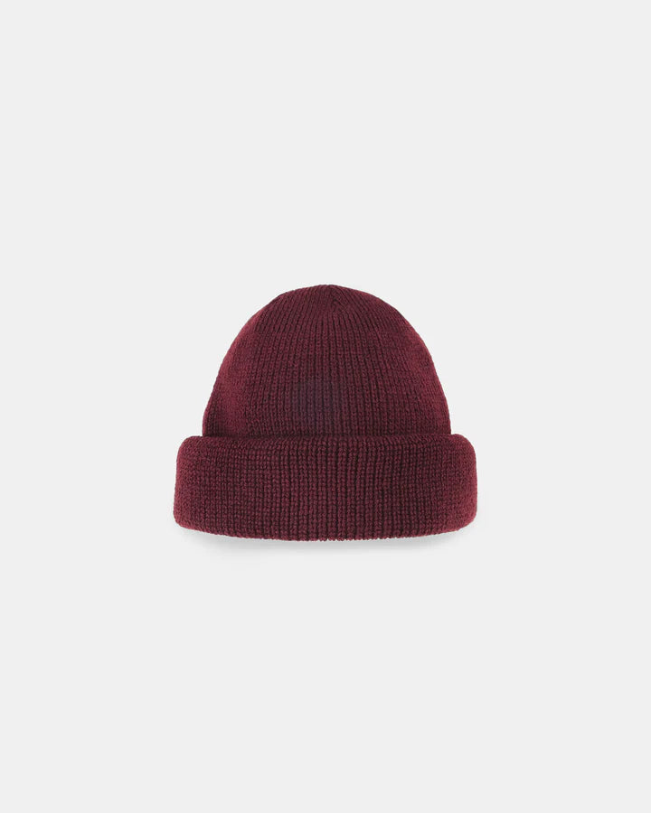 Wool Knit Watch Cap - Burgundy