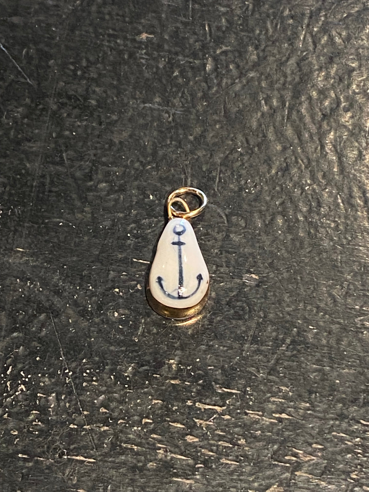 Anchor Charm - Small Teardrop - Navy