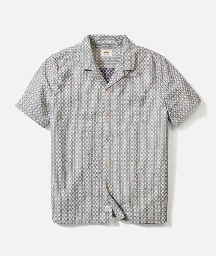 Landon Checkered Resort Shirt - Vintage Indigo