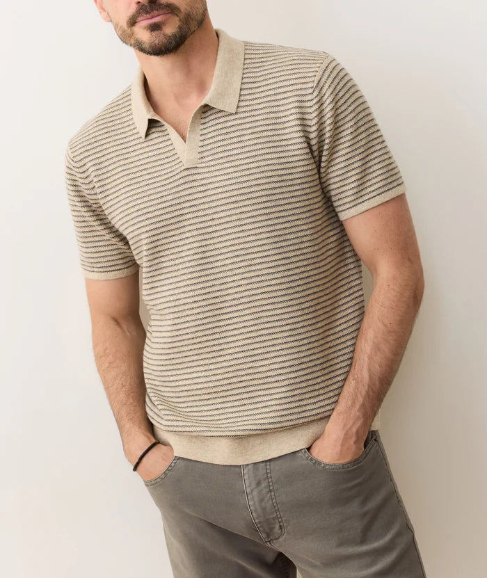 Liam Sweater Polo - Natural/Charcoal