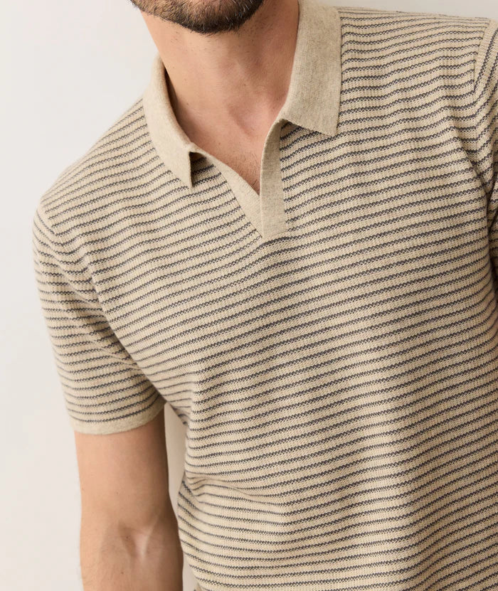 Liam Sweater Polo - Natural/Charcoal