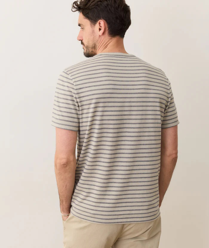 Signature Jacquard Crew Tee - Abbey Stone/India Ink