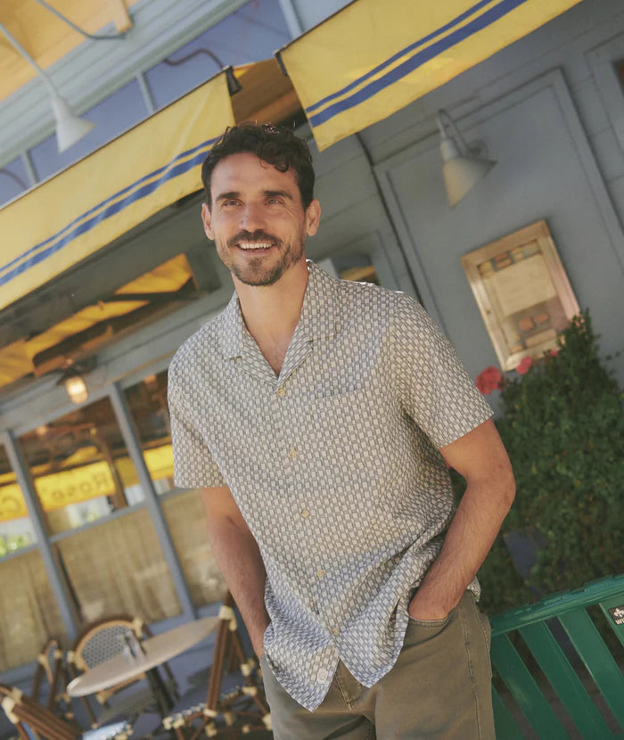 Landon Checkered Resort Shirt - Vintage Indigo