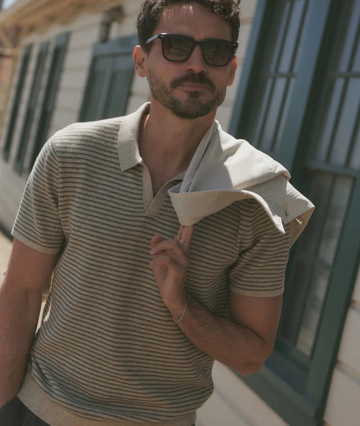 Liam Sweater Polo - Natural/Charcoal