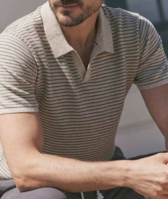 Liam Sweater Polo - Natural/Charcoal