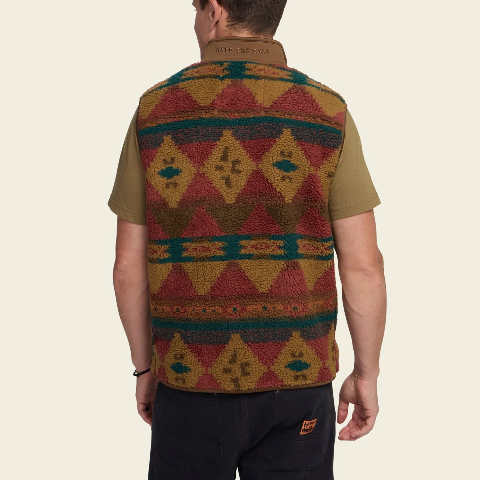 Chisos Fleece Vest - Mitla Motifs : Russet