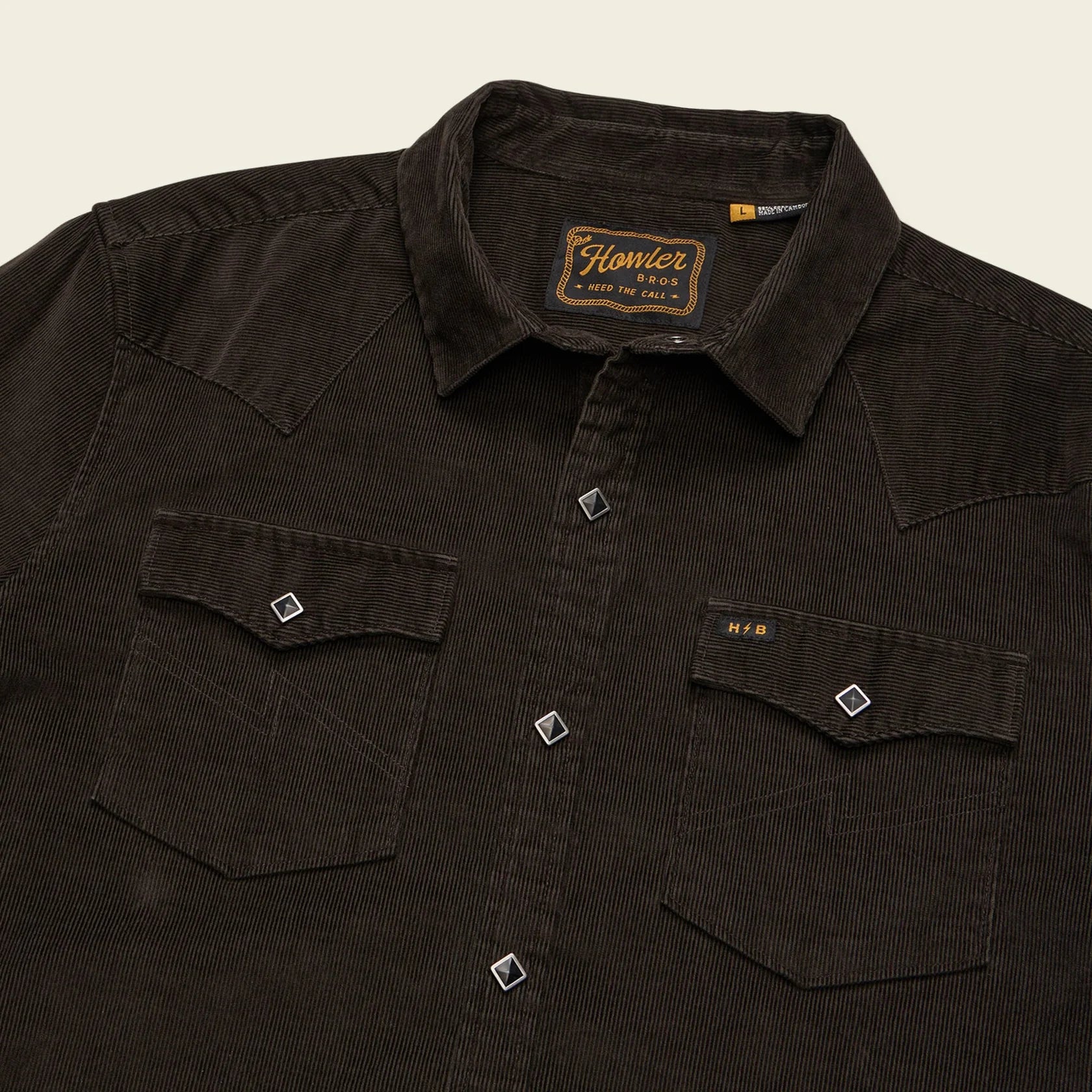 Banning Corduroy Snapshirt - Antique Black