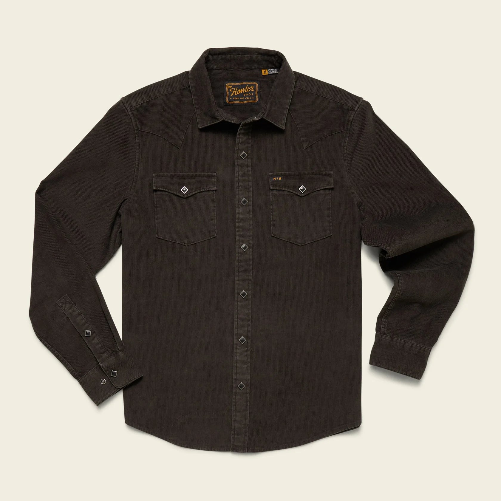 Banning Corduroy Snapshirt - Antique Black