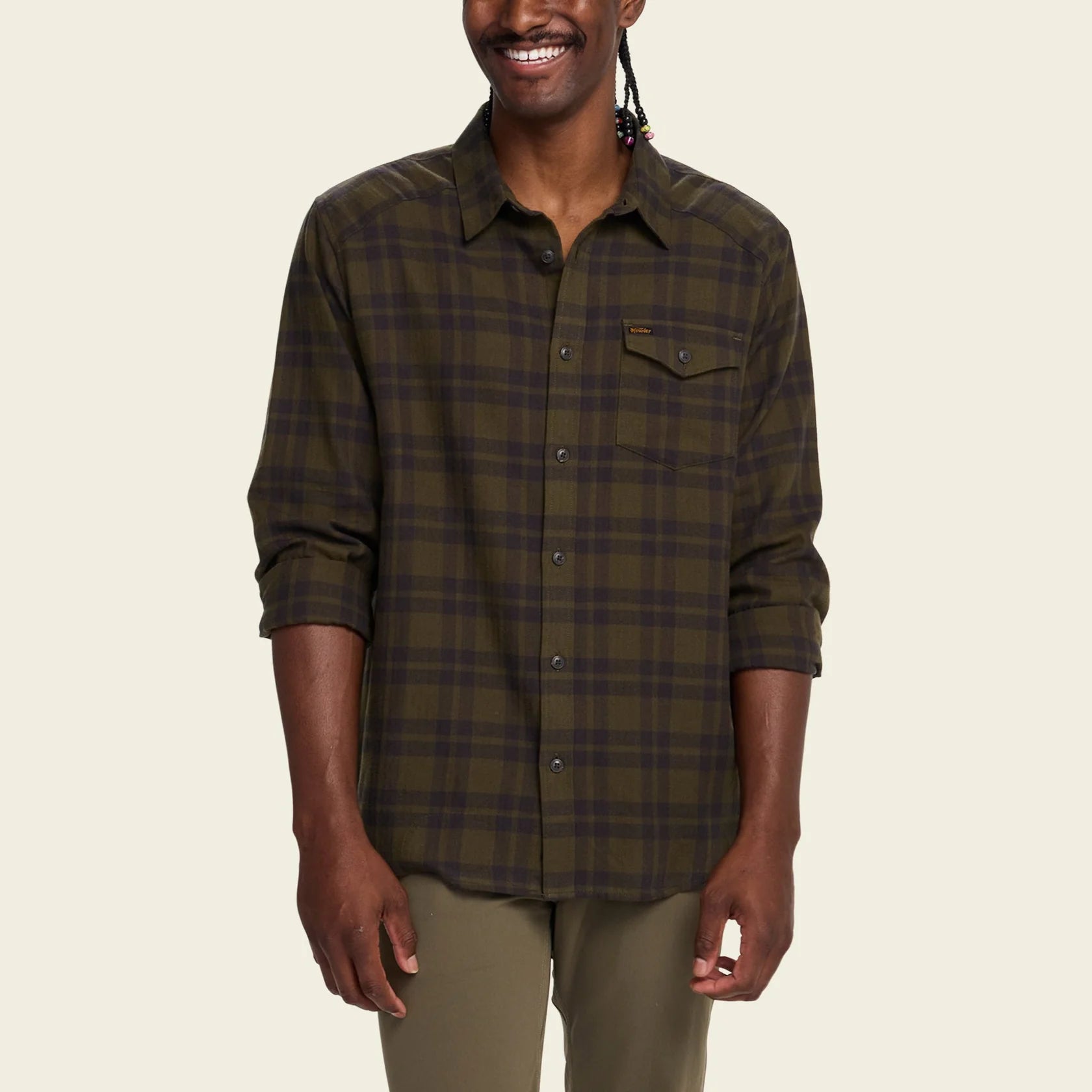 La Grange Lightweight Flannel - Cohen Plaid : Dark Olive