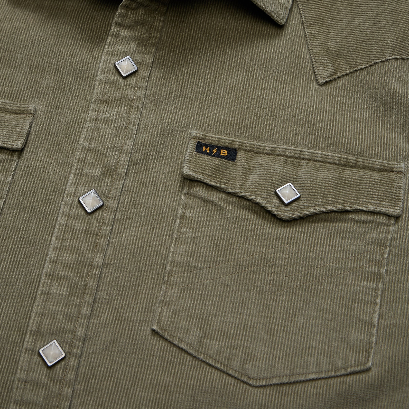 Banning Corduroy Snapshirt - Aloe