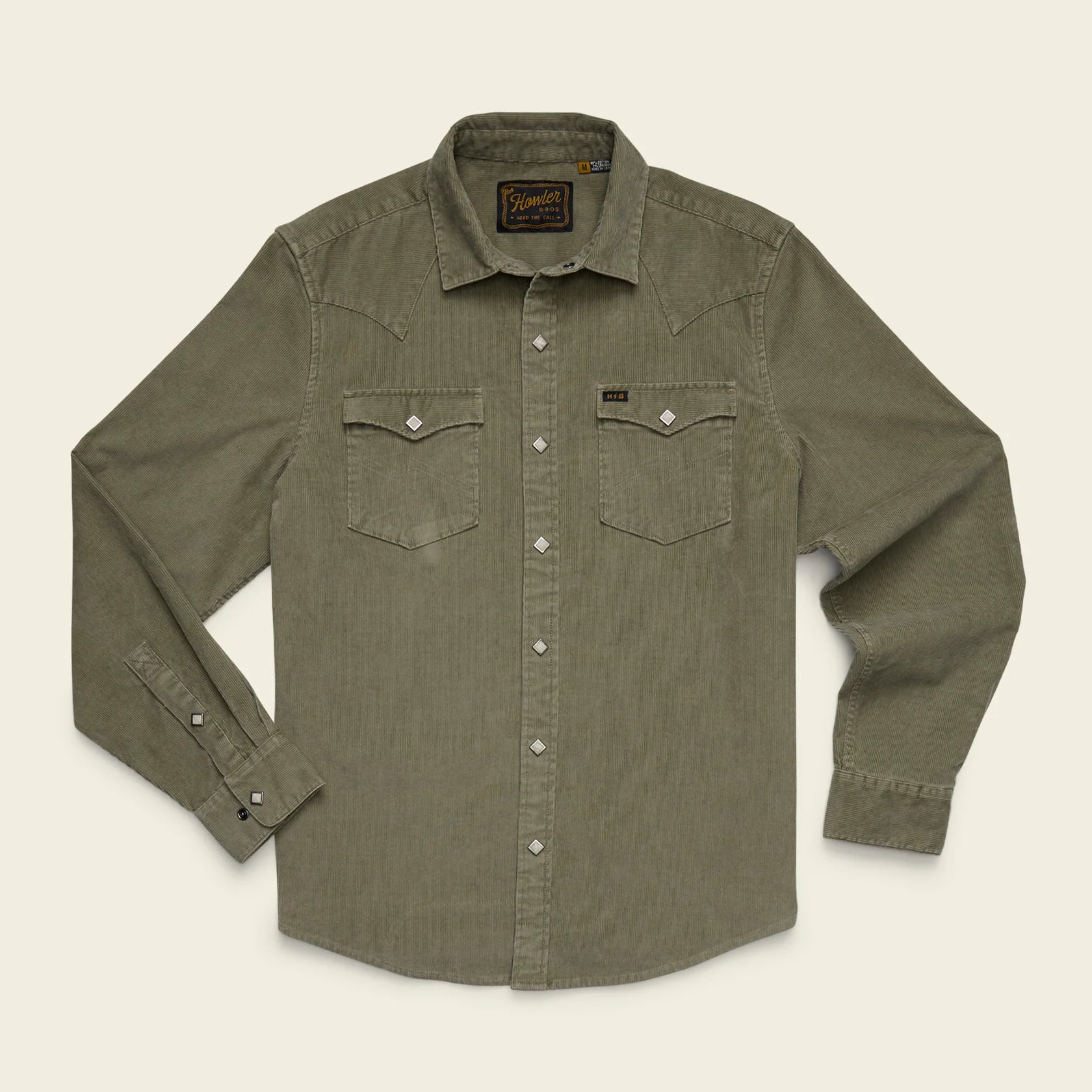 Banning Corduroy Snapshirt - Aloe
