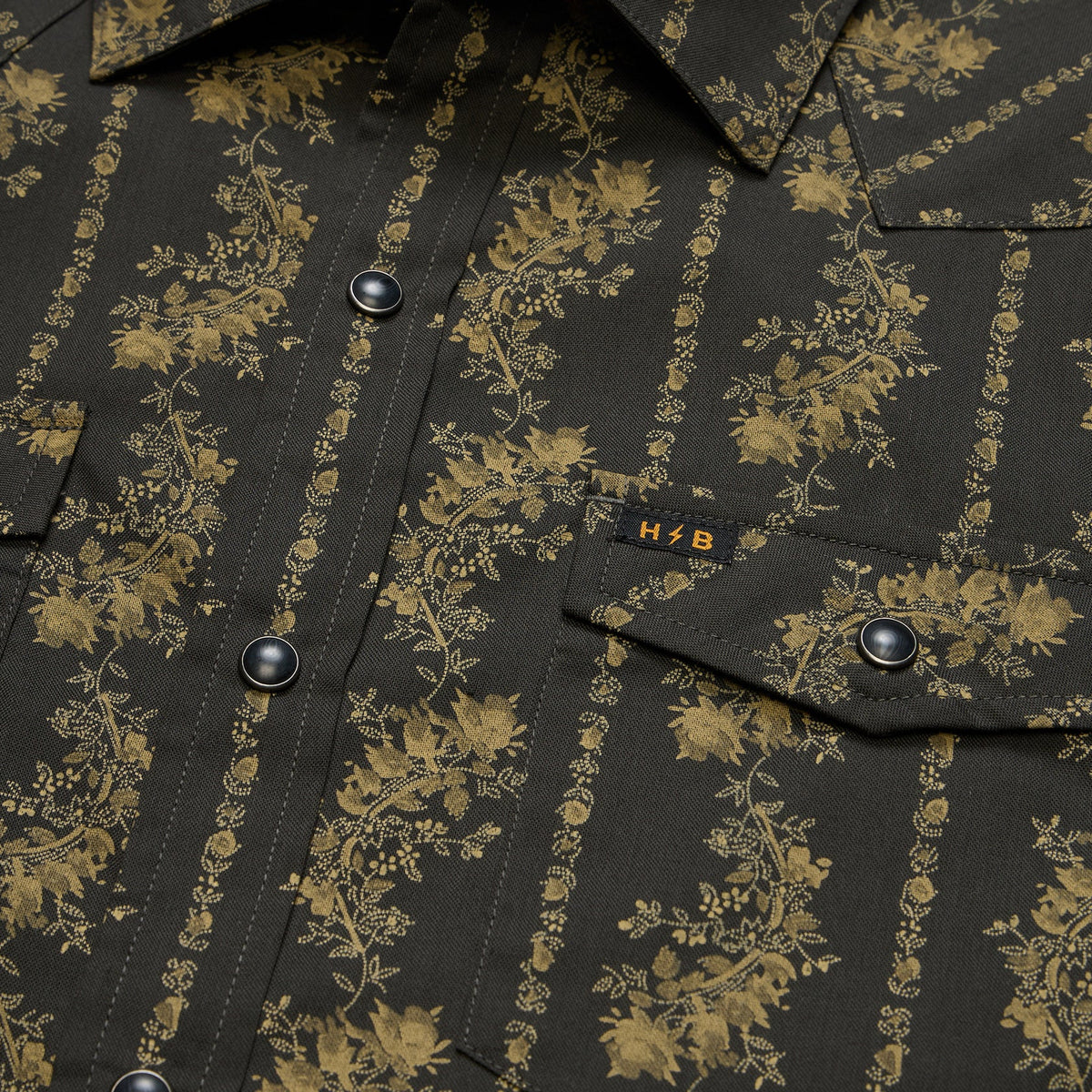 H Bar B Snapshirt - Grampa’s Curtains : Antique Black