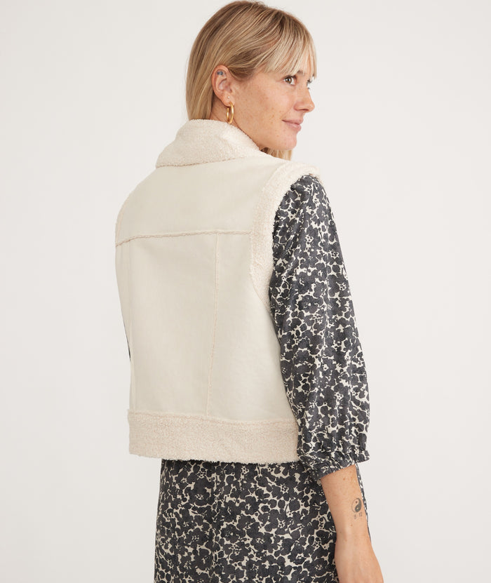 Quebec Sherpa Vest in Natural