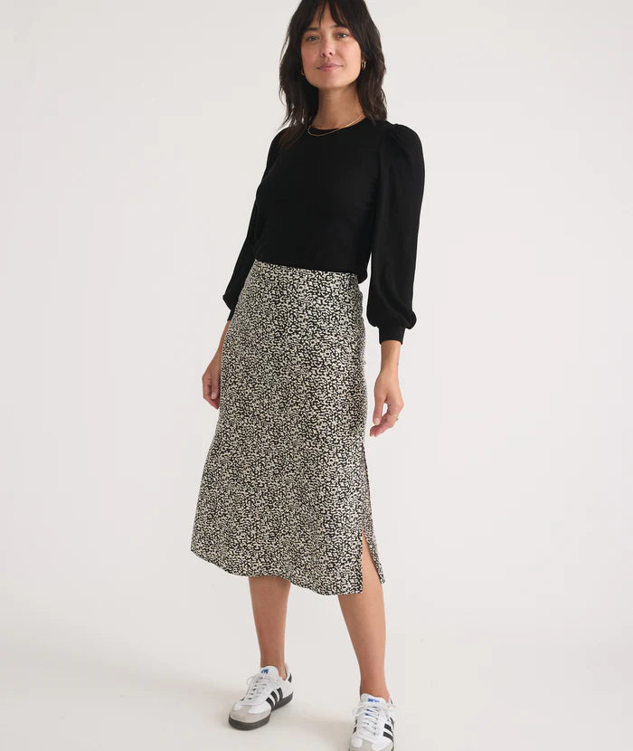 Lexi Rib Puff Sleeve Top in Black