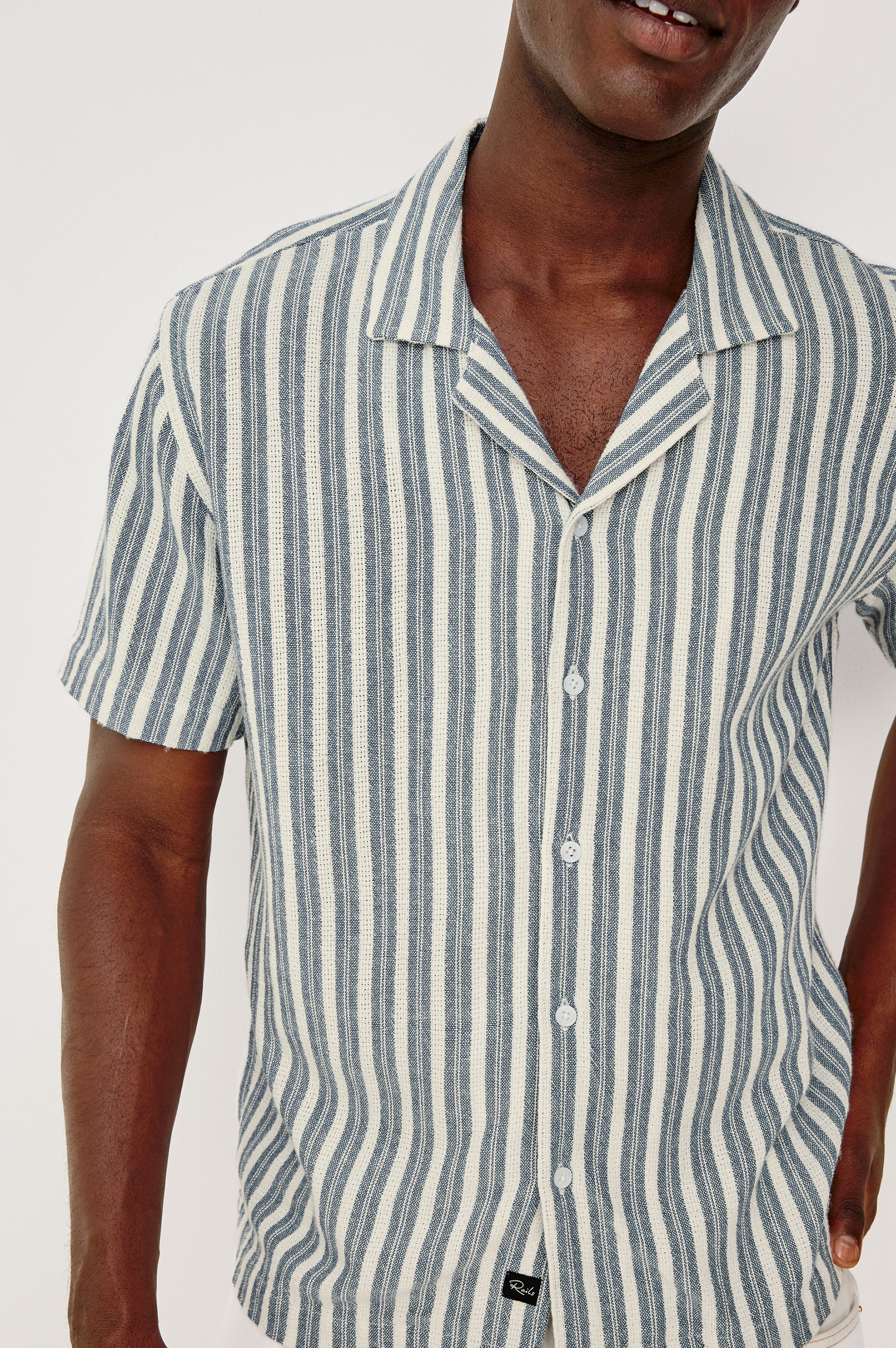 Fielder Shirt - Marine White Stripe