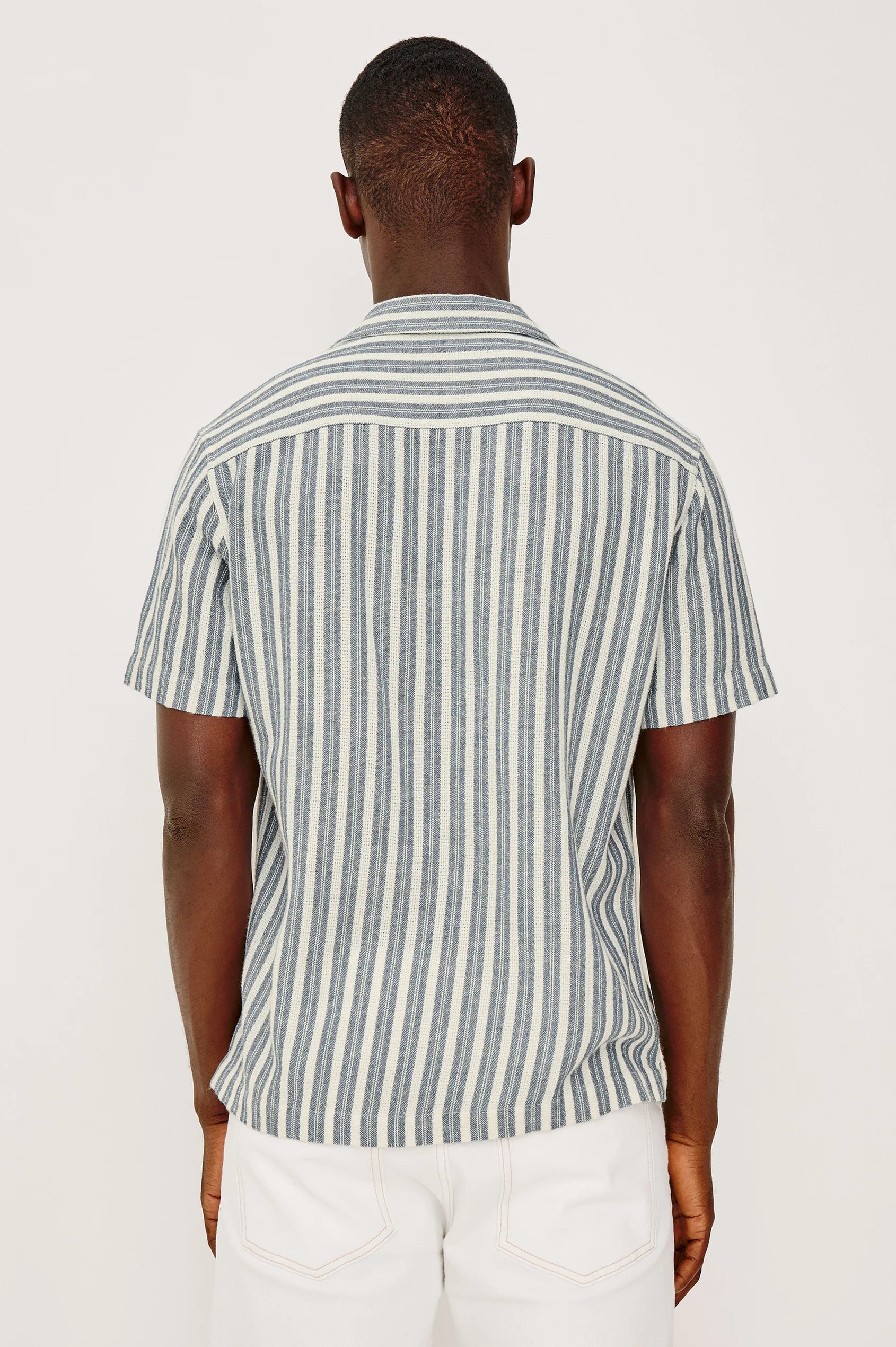 Fielder Shirt - Marine White Stripe