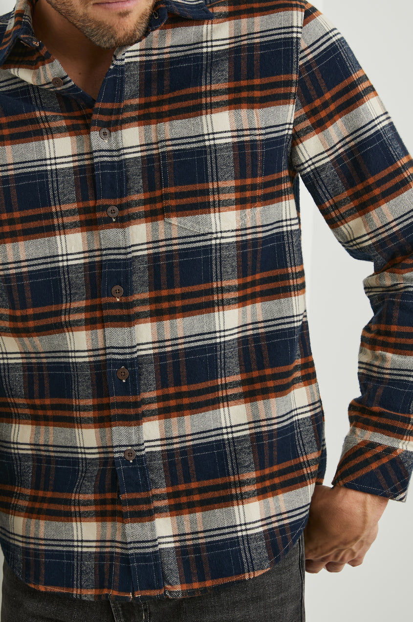Forrest Shirt - Oat Umber Steel