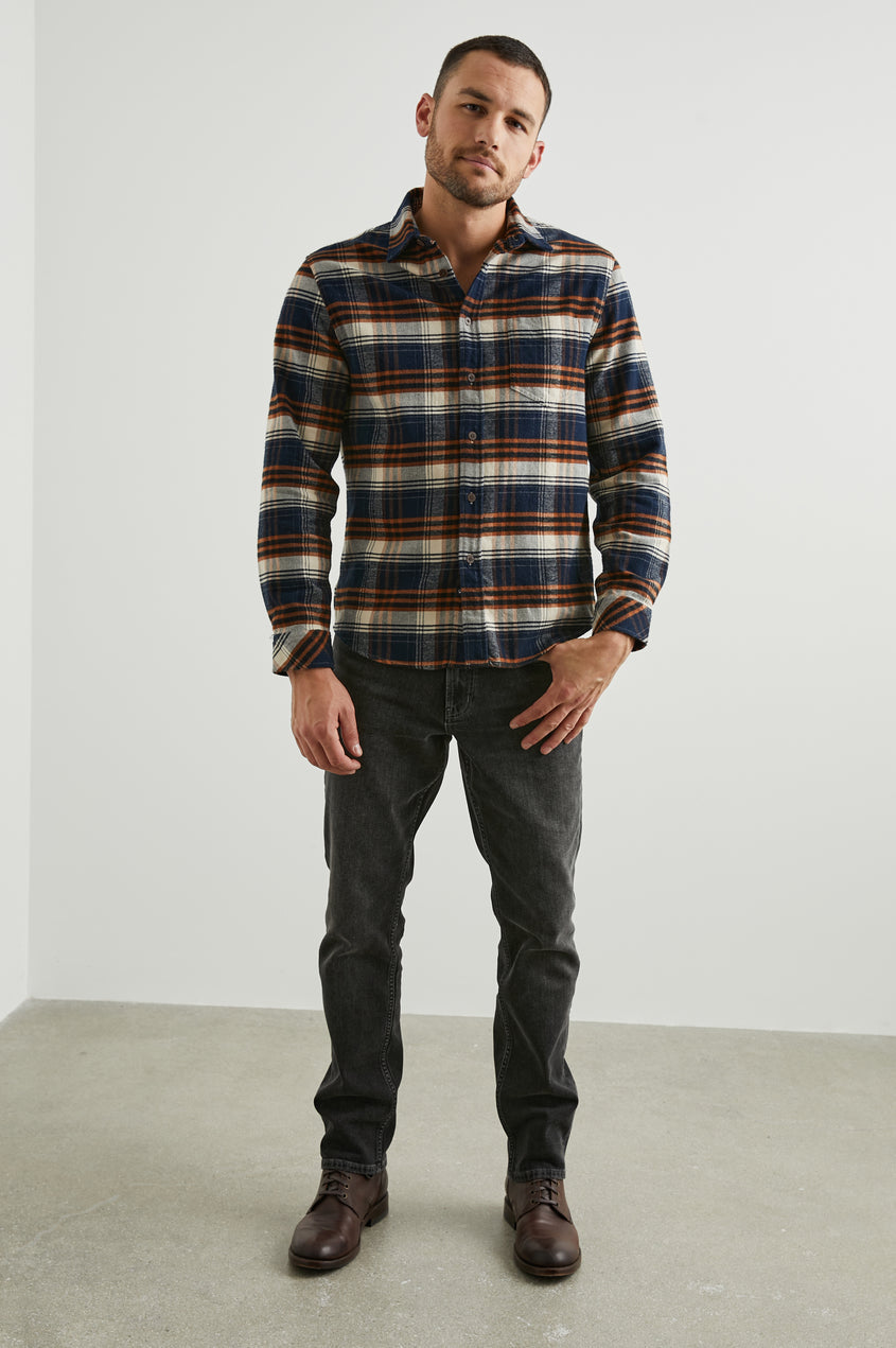 Forrest Shirt - Oat Umber Steel