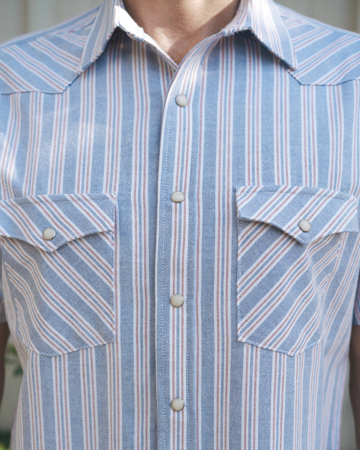 Oxford Blue Red Stripe