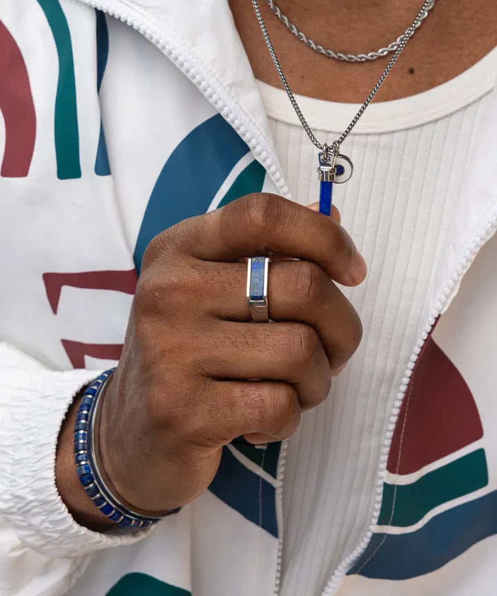 Signet Ring 7mm Lapis-Lazuli | Silver