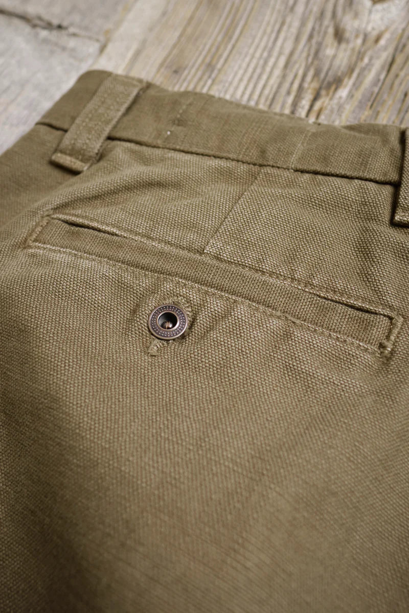 DECK PANT 14 OUNCE SLUB ARMY GREEN