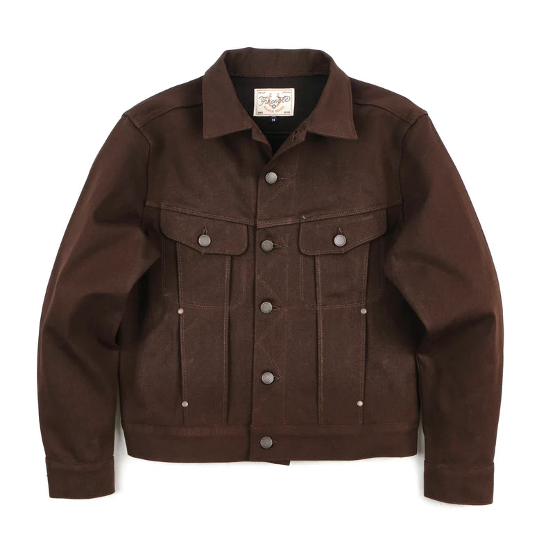 High Low 15 Ounce Dark Brown Denim Jacket