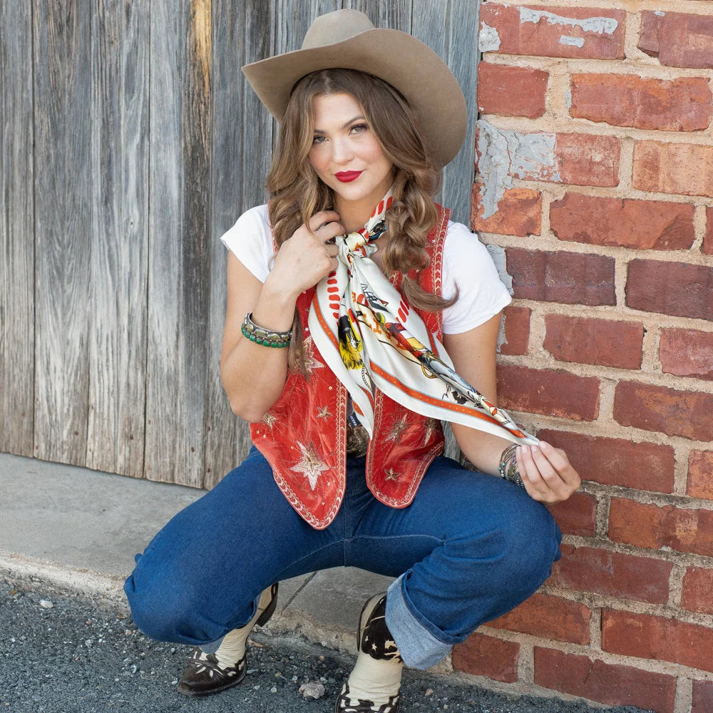 STAR OF THE WEST - LONG TALL SCARF - Bone