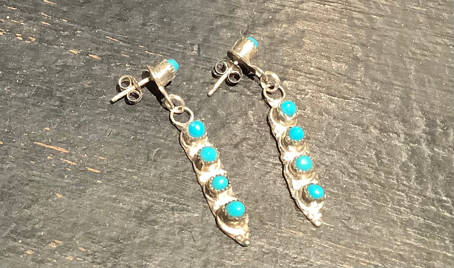 Sterling Silver and Turquoise Dangle Earrings